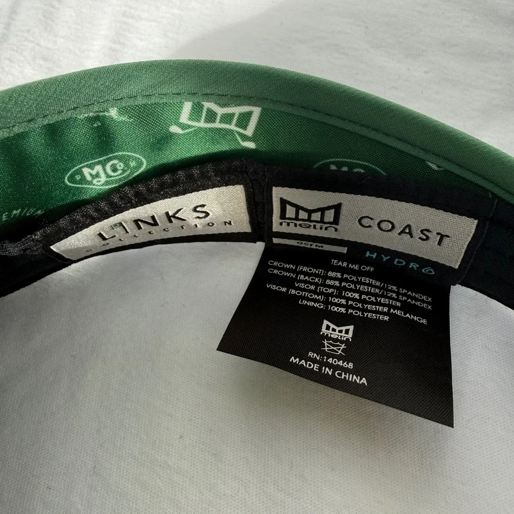 Melin Hydro Coast Links Visor Mens OSFM Green White Argyle Golf Hat